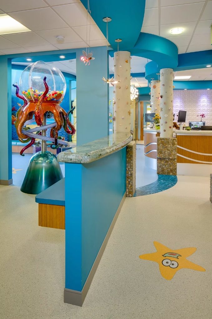 A treatment room at CarlsbaDDS Pediatric Smiles