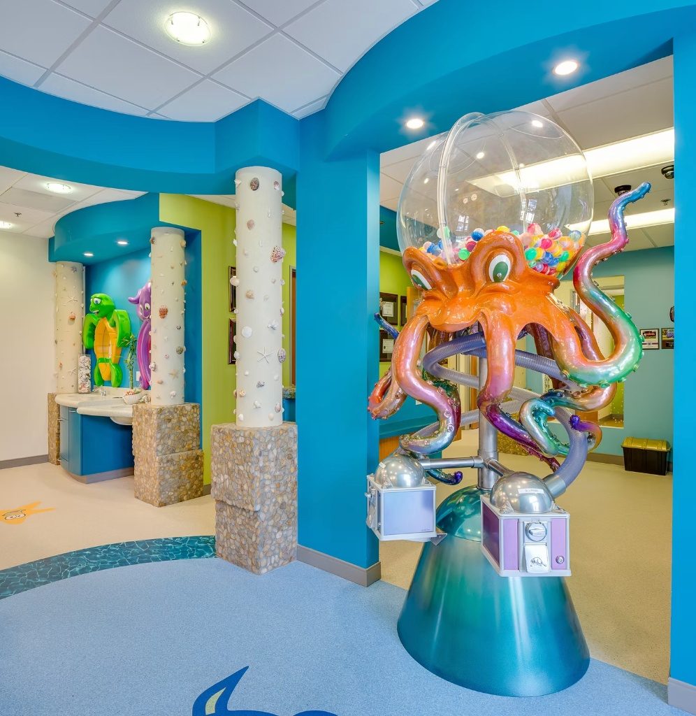 A comfortable, kid-friendly room at CarlsbaDDS Pediatric Smiles