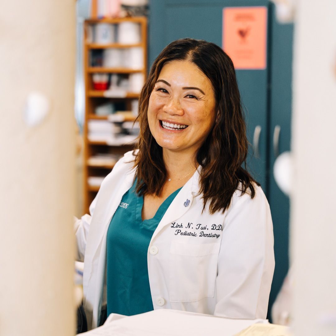Dr. Linh Tsai sharing a laugh at the practice